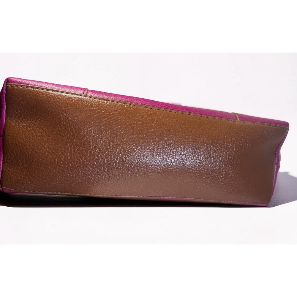 Fossil Felicity Satchel Tote Fuchsia Pink Leather Crossbody Handbag Hardware Nw - Picture 14 of 14